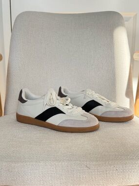 Classic White & Black Retro Trainer